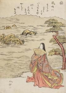 Kana Letter E: Tranen Zoals Golven by Katsukawa Shunsho