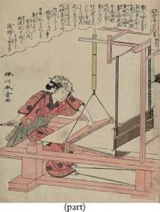 A Woman Weaving by Katsukawa Shunsho