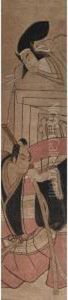 Hanging Scroll Of Actors by Katsukawa Shunzan