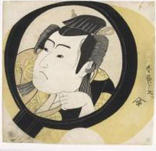 Portrait De L'acteur Iwai Hanshiro Iv Se Refletant Dans Un Miroir - view 1