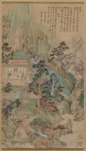 Depictionof A Gathering Of Scholars In A Verdant Landscape by Chen Shuren