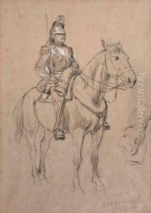 Cuirassier Sur Son Cheval by Nicolas Sicard