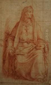 Study Of A Seated Prophet by Girolamo Sicciolante Da Sermoneta
