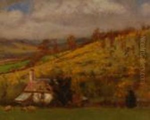 Cottagein Rural Landscape by Bernard Sickert