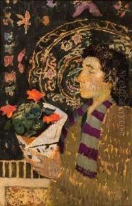 Femme Au Bouquet De Fleurs. by Bernard Sickert