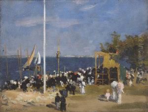 Spectators Watching A Coastal Yacht Race