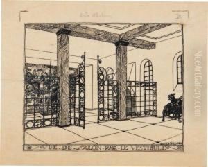 Interieur D'une Villa Avec Patio A Biarritz by Charles Siclis