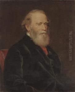 Portrait Of Lt. Col. Richard Henry Fitz Herbert (1809-1885), Bust-length, In A Black Coat With A Red Cravat by Samuel Sidley