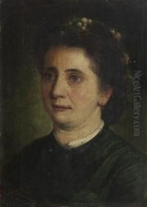 Portret Kobiety Z Jemiola We Wlosach by Zygmunt Sidorowicz