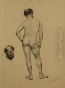 Lot De 19 Etudes Sur Papier
