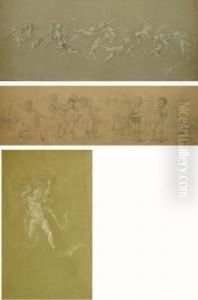 Lot De 46 Etudes Sur Papier