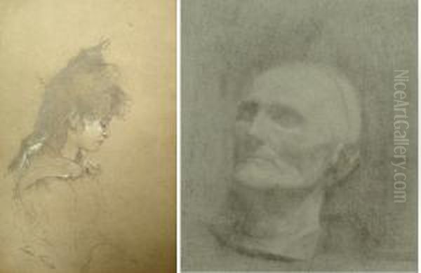 Lot De 32 Etudes De Portraits De Femmes, Hommes Et Enfants, Militaires, Mr Fournier - view 1