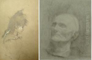 Lot De 32 Etudes De Portraits De Femmes, Hommes Et Enfants, Militaires, Mr Fournier