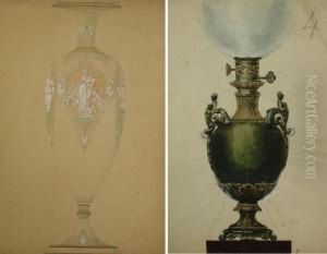 Lot De 10 Etudes De Ceramique De La Manufacture De Sevres by Eugene Sieffert