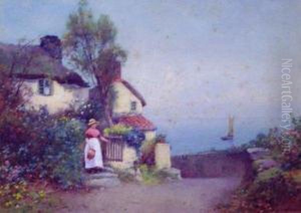 Lady By A Cottage Gate - view 1
