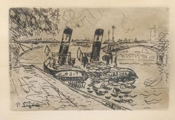 Paris, Le Pont Des Arts Et Remorqueurs - view 1