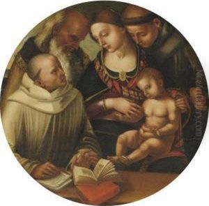 The Madonna And Child With Saints Bernard by Luca Signorelli