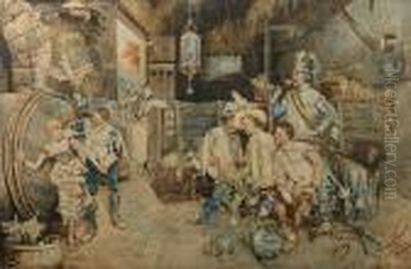 Cavaliers Carousing In A Barn - view 1