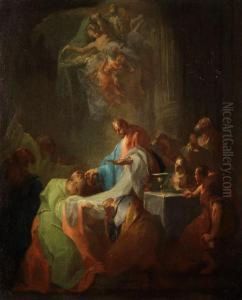Jesus Teilt Seinen Jungern Die Kommunion Aus by Franz Sigrist