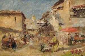 Scene De Marche. 1908 by Guido Sigriste
