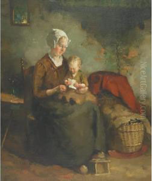 Mother And Child Playing With Dolly - view 1