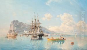 Swedish Frigate At Anchor In The Roadstead Offgibraltar