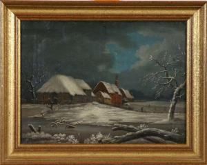 Vinterlandskap Med Skridskoakare, Signerad Och Daterad 1827 by James Sillett