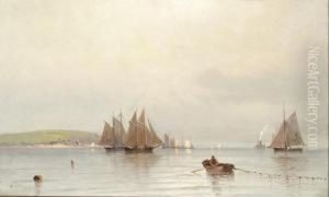 Sailboats In New York Bay by Francis Augustus Silva