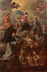 La Vergine Col Bambino, I Santi Giovanni Battista, Antonio, Filippo Neri E Domenico E Le Anime Del Purgatorio