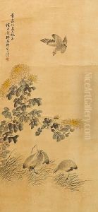 Birds And Chrysanthemums by Sima Zhong