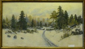 Vinterlandskap. Vinterlandskap.