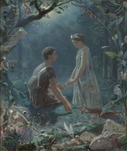 Hermia And Lysander, A Midsummer Night's Dream by John Simmons