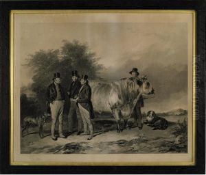 John Charles, 3rd Earl Spencer And Associates, With A Prize Bull,at Wiseton by William Henry Simmons