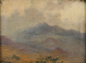 Environs De Delphes Dans La Brume by Gaston Simoes De Fonseca