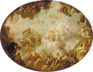 An Assembly Of The Gods - A Modello For A Ceiling