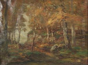 Autumn Forest Scene by John Simon