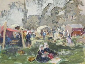 Scene De Pardon A Plougastel by Lucien Simon
