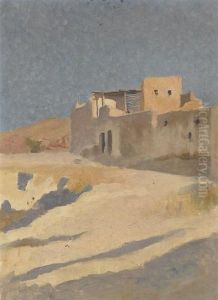 Algerisches Dorf Am Wustenrand by John Pierre Simonet