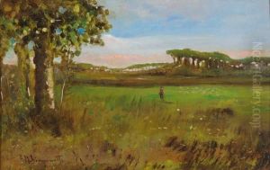Campagna Romana Con Gregge E Pastore