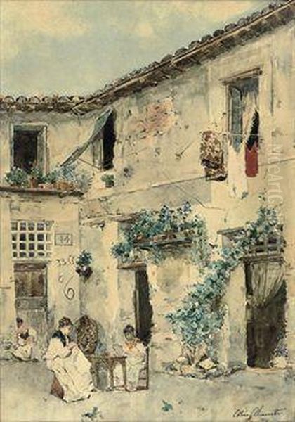 Sewing In The Courtyard - view 1