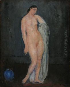 Nud Cu Vas Albastru by Mihai Simonidi