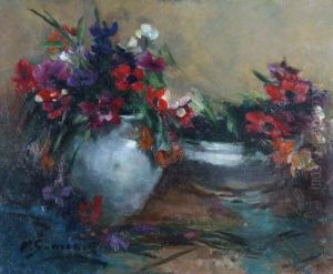 Still Life Of Anemones by Victor Simonin