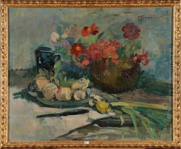 Nature Morte Aux Legumes Et Aux Fleurs - view 1
