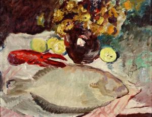 Stilleven Met Kreeft En Citroen by Victor Simonin