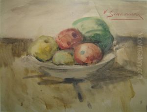 Stilleven Met Fruit. by Victor Simonin