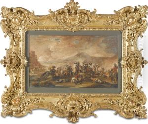 A Cavalry Column; A Cavalry Skirmish by Francesco Simonini