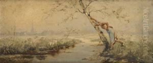 Jeune Femme Se Mirant by Jan Frans Simons