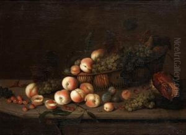 Attributed To 
Still Life With Peaches, Plums, Grapes Andmelon - view 1