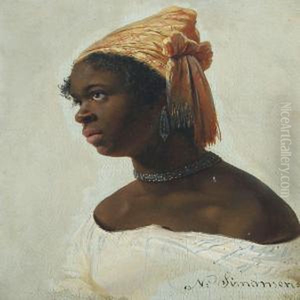Portrait Of An African Woman In A White Dress - view 1