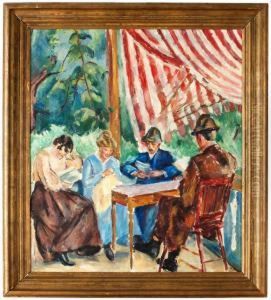 Sallskap Pa Veranda by Birger Simonsson